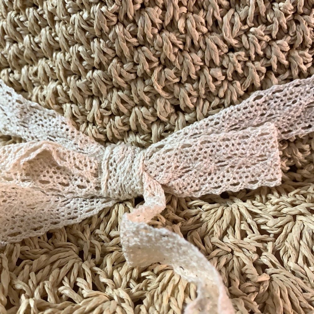 Beige Boho Wrap Around Ribbon Straw Hat - Picture 5 of 12